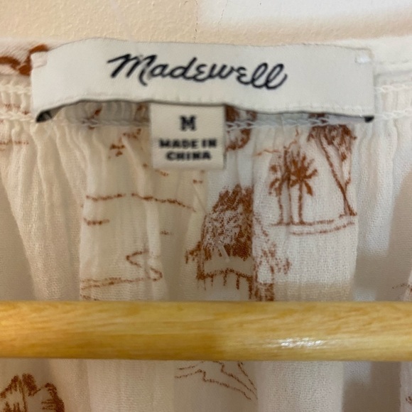 Madewell Smocked Button Down Top Paradise Voile Top - Picture 3 of 11